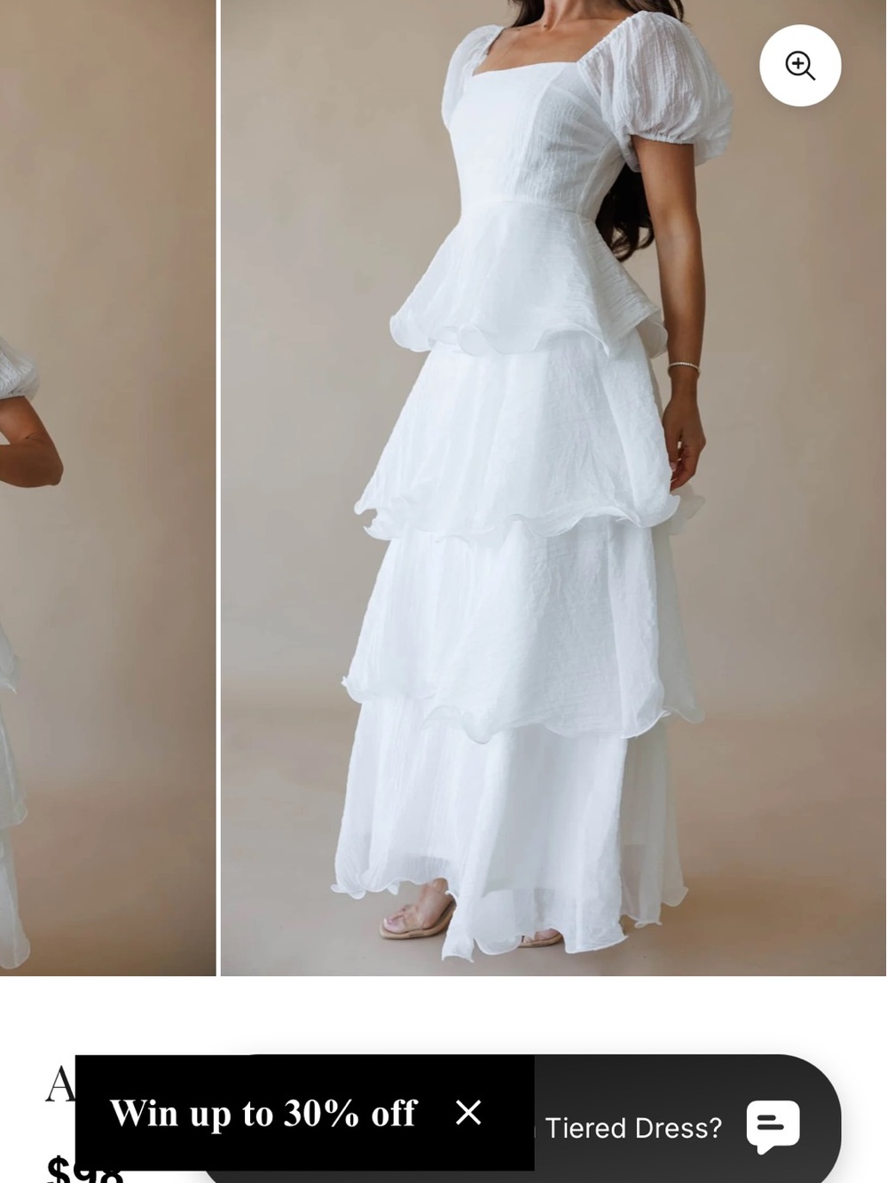 Aurora Tiered Maxi Dress in White - Romantic Square Neck - Picture 3 of 3